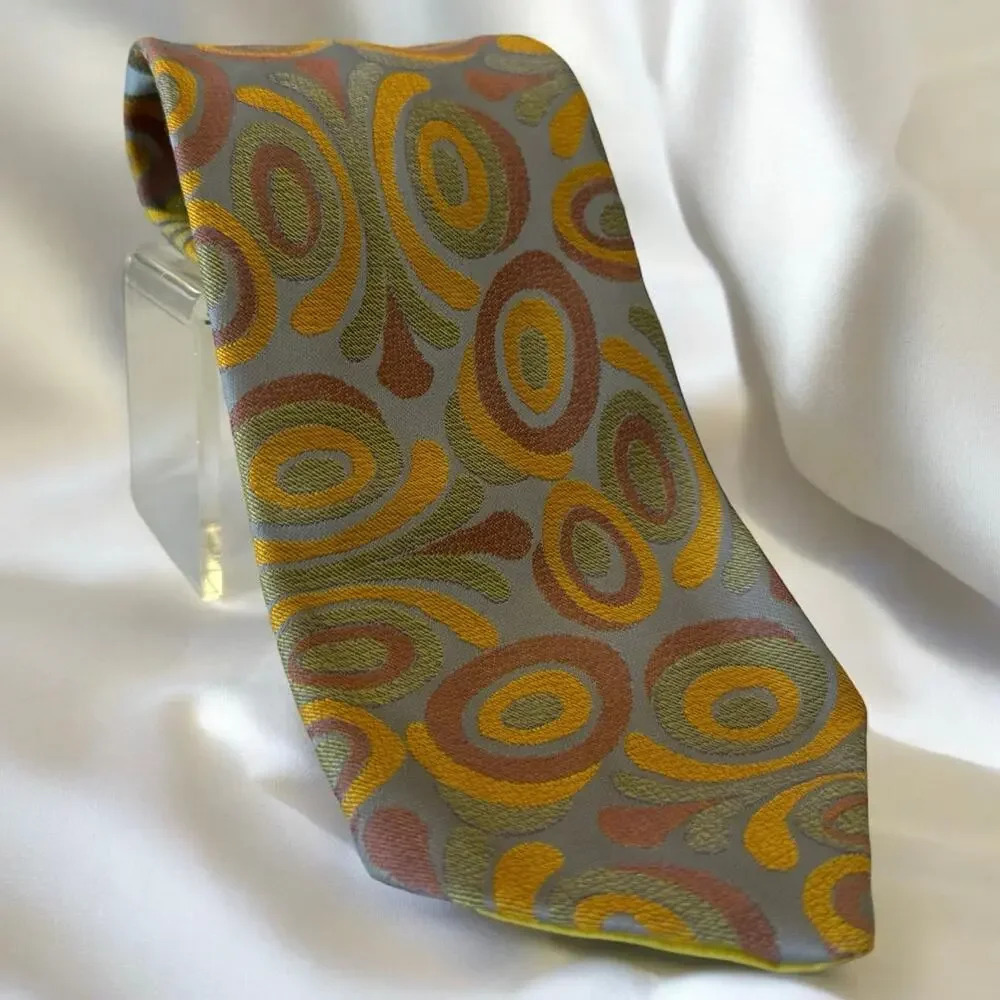 WEMBLEY Men’s Vintage 1970s Retro Funky Colorful Necktie, 1960s-70s Groovy Tie